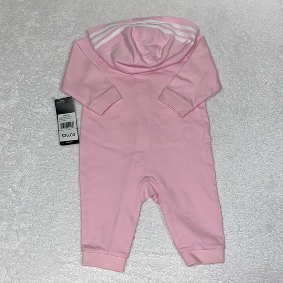 adidas Baby Girls' Long Sleeve Full Zip Hooded Romper 6m nwt - Picture 9 of 9